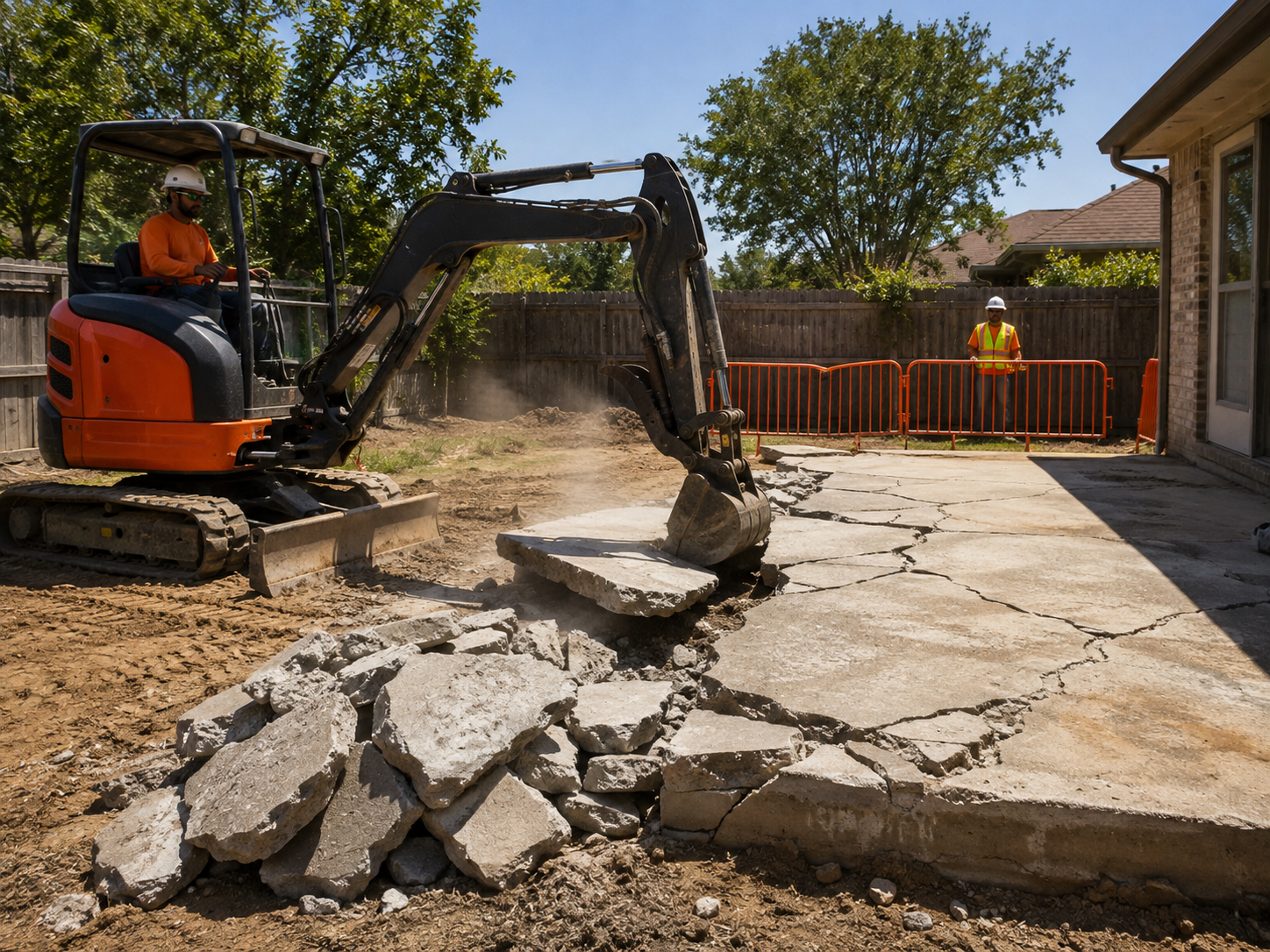 Illustrative controlled concrete demolition project